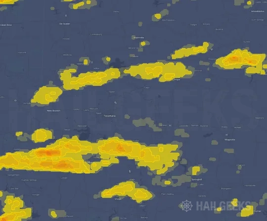 Hail map for Texarkana, AR