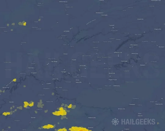 Hail map for Knoxville, TN