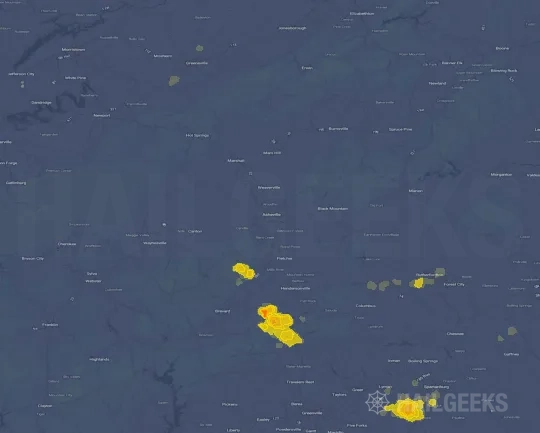 Hail map for Asheville, NC