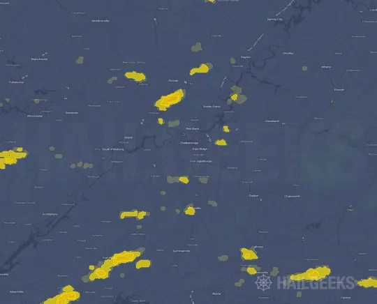 Hail map for Chattanooga, TN