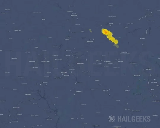 Hail map for Greensboro, NC on May 24, 2024