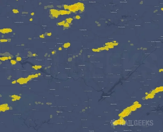 Hail map for Huntsville, AL