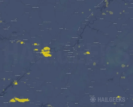 Hail map for Chattanooga, TN