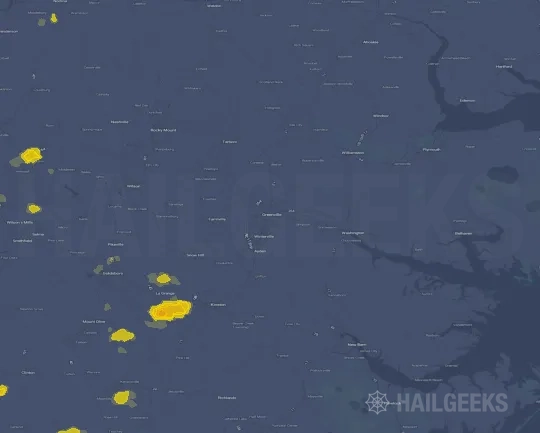 Hail map for Greenville, NC on May 25, 2024