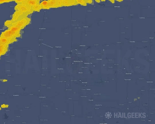Hail map for Oklahoma City, OK