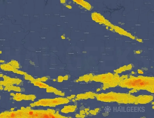 Hail map for Columbia, MO