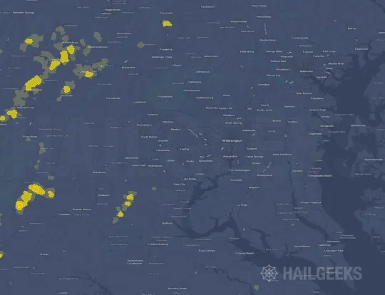 Hail map for Fairfax, VA
