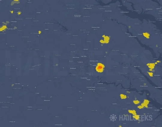 Hail map for Richmond, VA