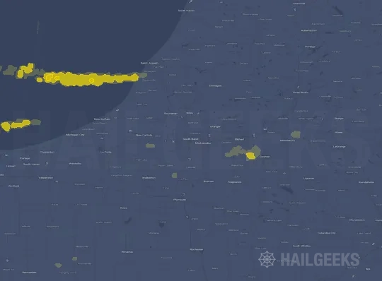 Hail map for South Bend, IN
