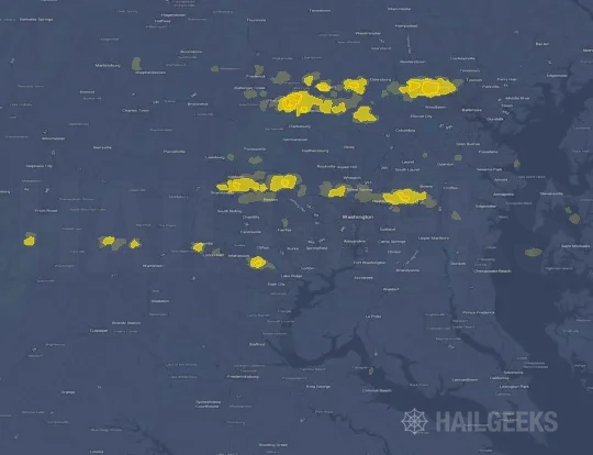 Hail map for Fairfax, VA