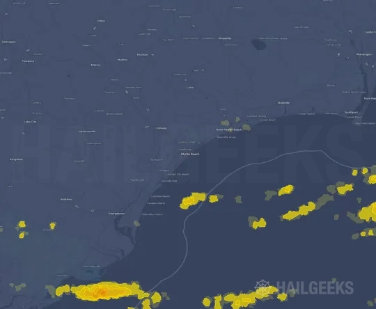 Hail map for Myrtle Beach, SC