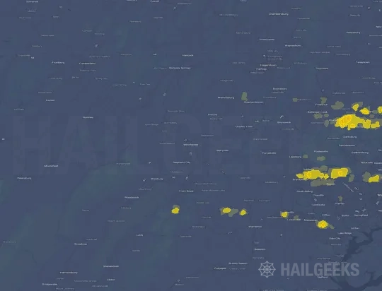 Hail map for Winchester, VA