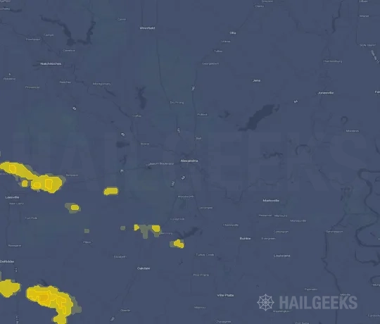 Hail map for Alexandria, LA