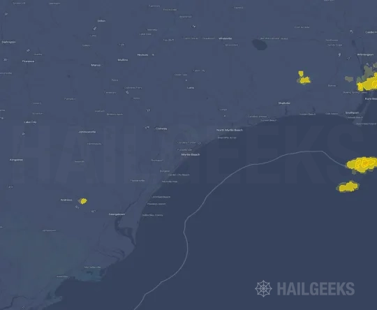 Hail map for Myrtle Beach, SC