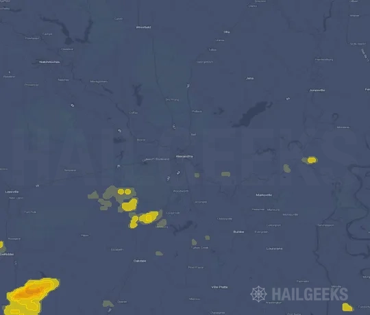 Hail map for Alexandria, LA