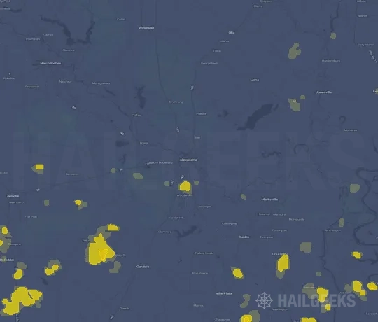 Hail map for Alexandria, LA