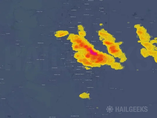Hail map for Denver, CO