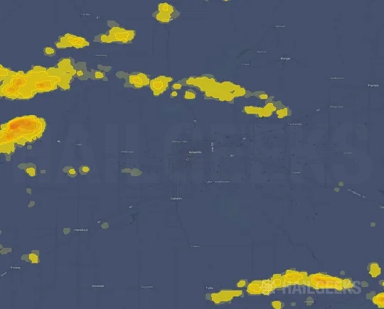 Hail map for Amarillo, TX