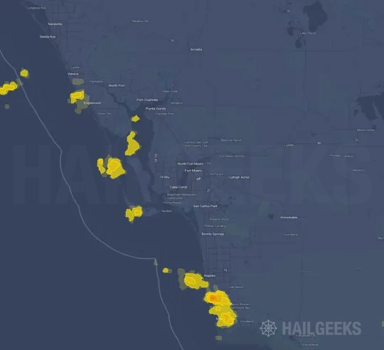Hail map for Fort Myers, FL