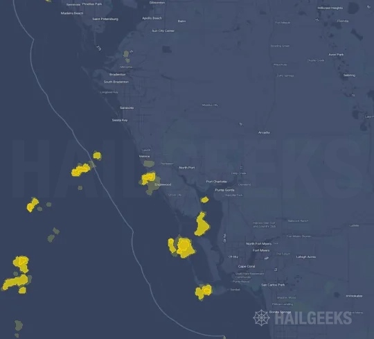 Hail map for North Port, FL