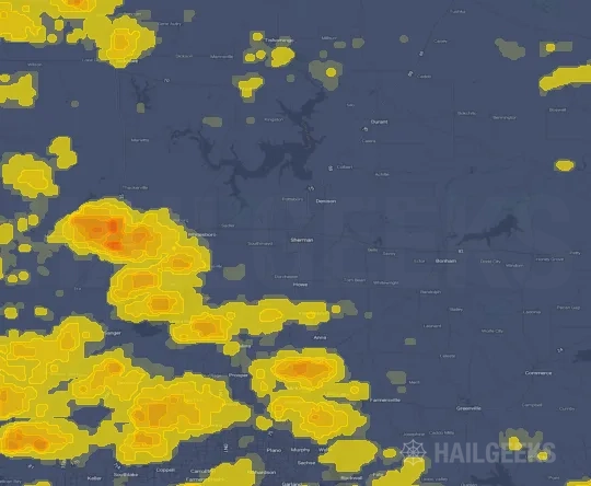 Hail map for Sherman, TX