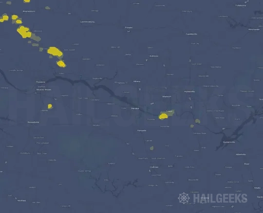 Hail map for Decatur, AL