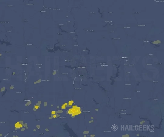 Hail map for Shreveport, LA