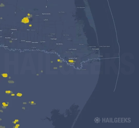 Hail map for Brownsville, TX