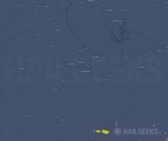 Hail map for Montgomery, AL on Jun 10, 2024