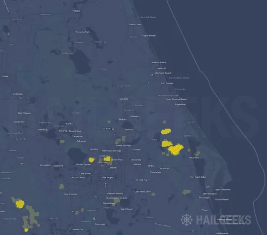 Hail map for Deltona, FL