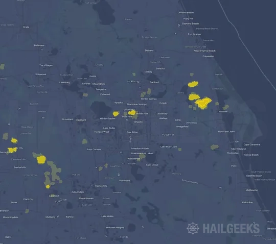Hail map for Orlando, FL