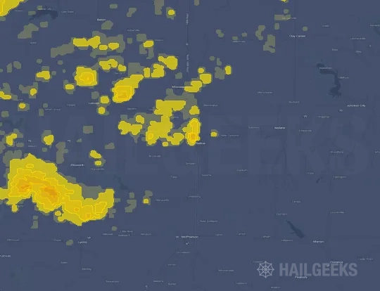 Hail map for Salina, KS
