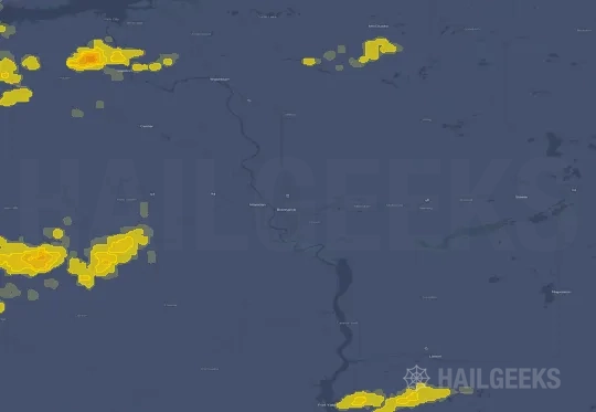 Hail map for Bismarck, ND