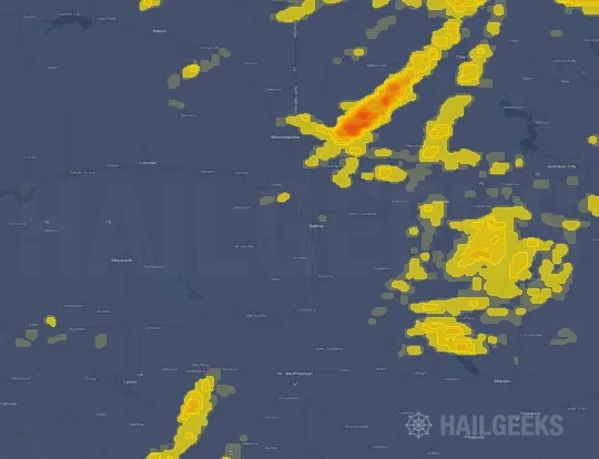 Hail map for Salina, KS
