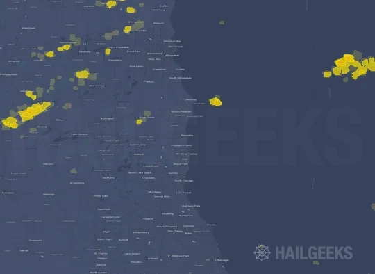 Hail map for Kenosha, WI