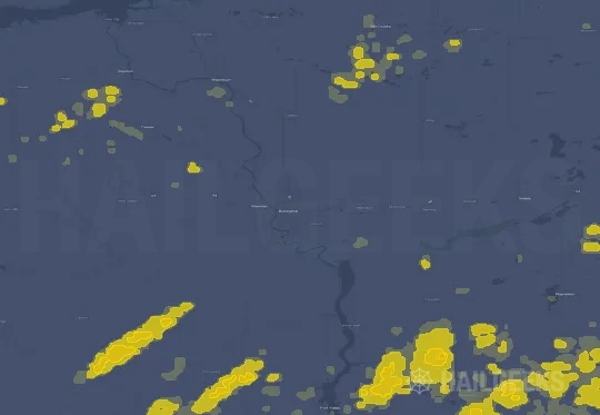 Hail map for Bismarck, ND