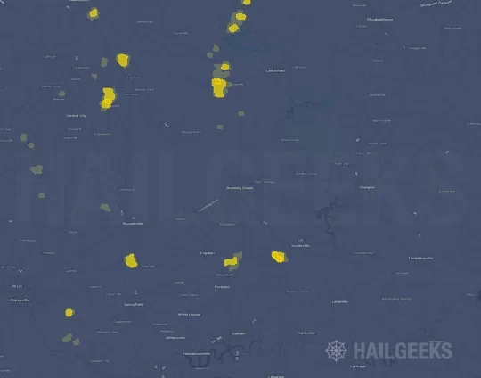 Hail map for Bowling Green, KY