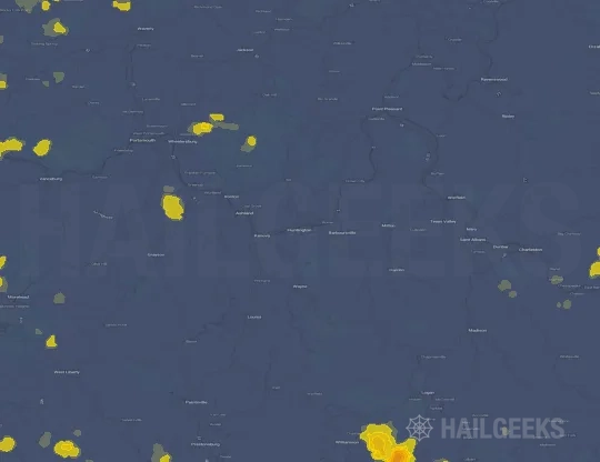 Hail map for Huntington, WV