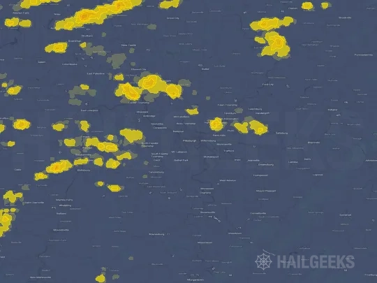Hail map for Pittsburgh, PA