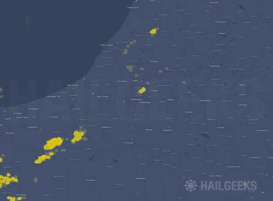 Hail map for South Bend, IN
