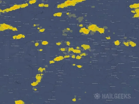 Hail map for Weirton, WV