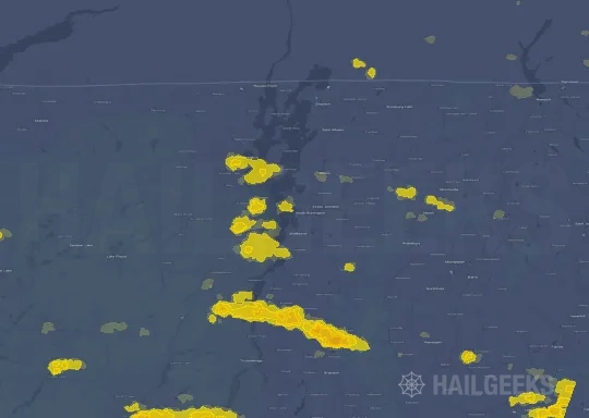 Hail map for Burlington, VT