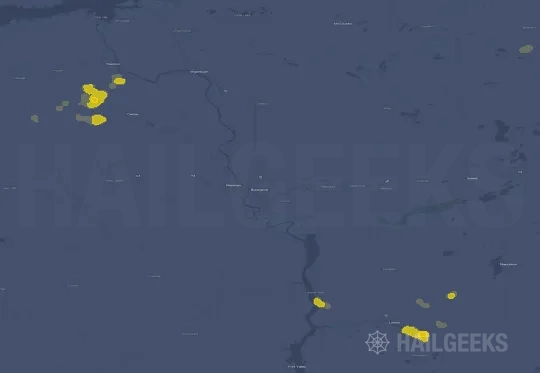 Hail map for Bismarck, ND