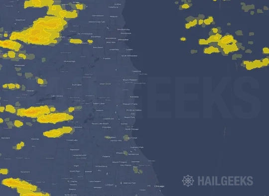 Hail map for Kenosha, WI