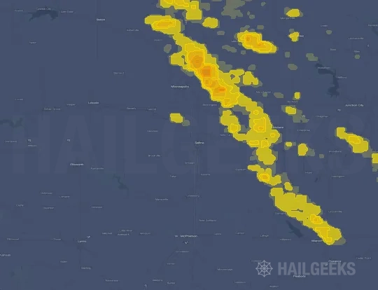 Hail map for Salina, KS