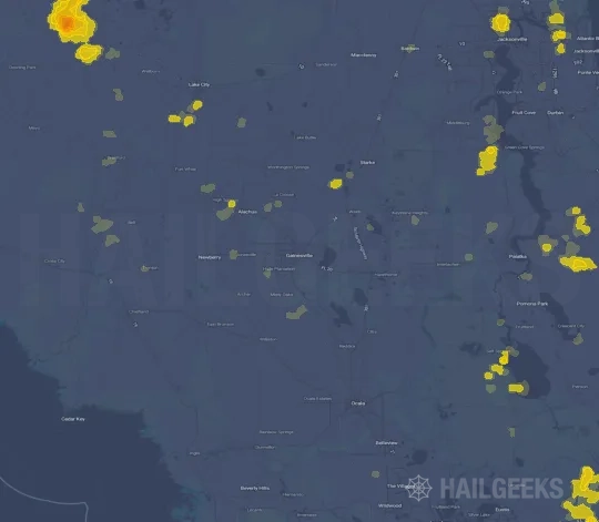 Hail map for Gainesville, FL on Jun 26, 2024
