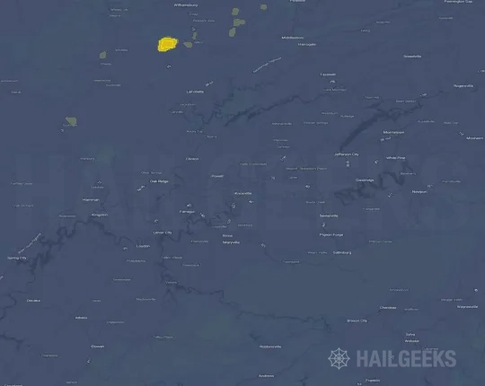 Hail map for Knoxville, TN