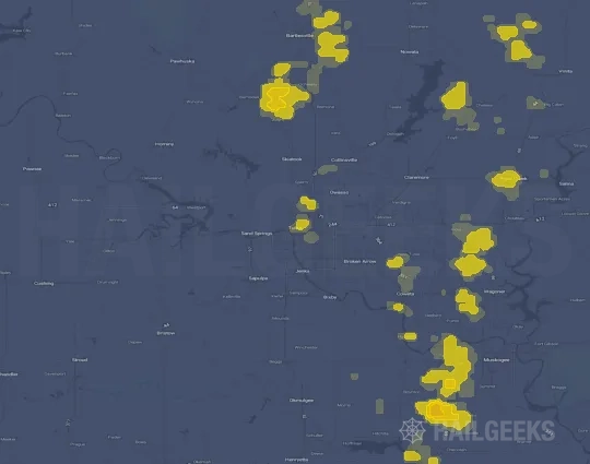 Hail map for Tulsa, OK