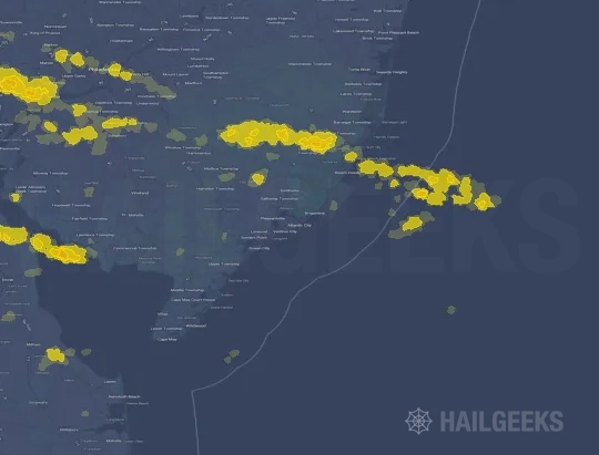 Hail map for Atlantic City, NJ on Jun 30, 2024