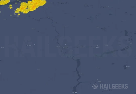 Hail map for Bismarck, ND